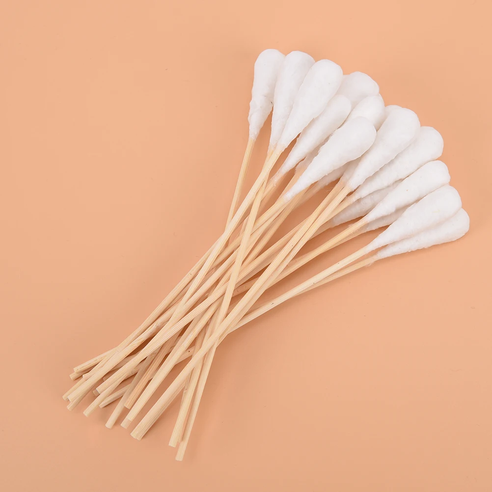 

20Pcs 20cm Wood Cotton Swab Health Medical Clean Sticks Buds Wood Cotton Head