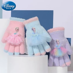 2023 New Disney Frozen 2 Gloves For Girl Boy Autumn Winter Glove Elsa Non Slip Breathable Mitten Christmas Gift