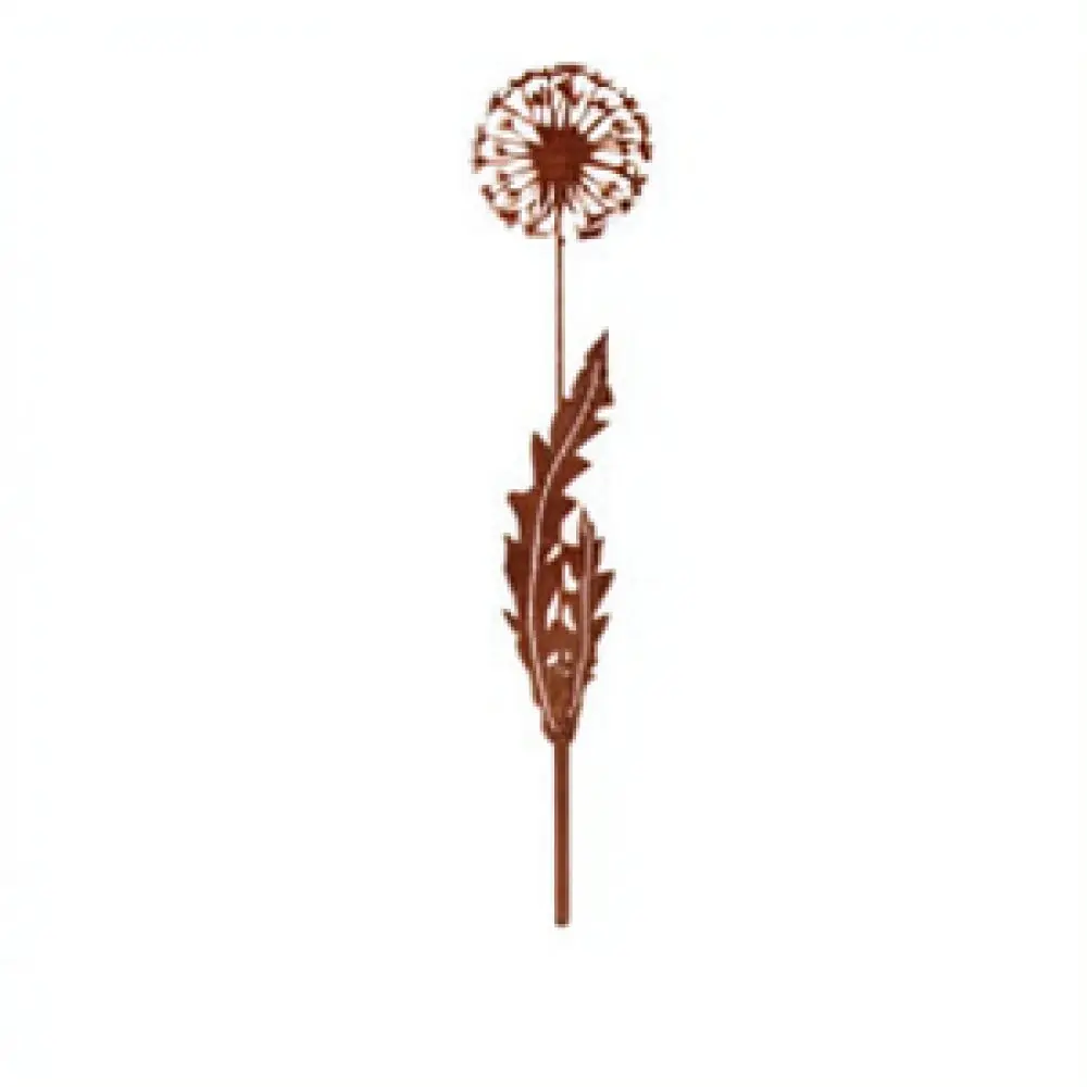 Dandelion Metal Stake Outdoor Garden Ornament Rustic Iron Yard Decor Landscaping Decorative Flower Pot Insert Statue