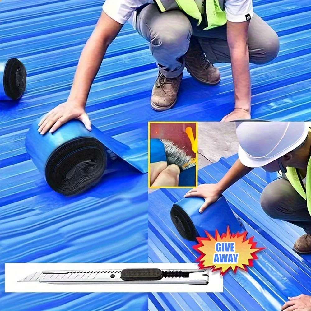 10M-393.7inch Self-Adhesive Waterproof & Heat-Resistant Tape -Leakproof Repair For Roofs, Walls & Cracks