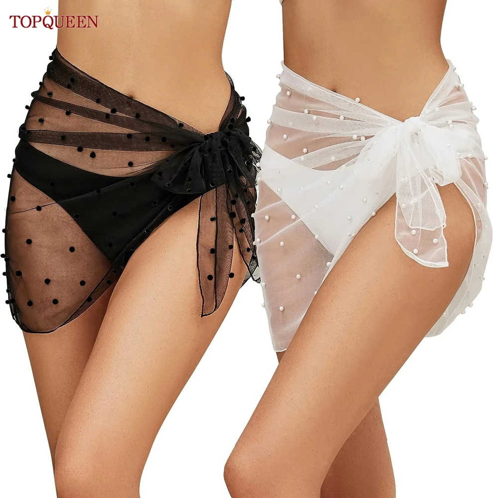 TOPQUEEN VG86 Top corto capa nupcial señoras Bolero de perlas chal nupcial accesorios de boda precioso chal de perlas