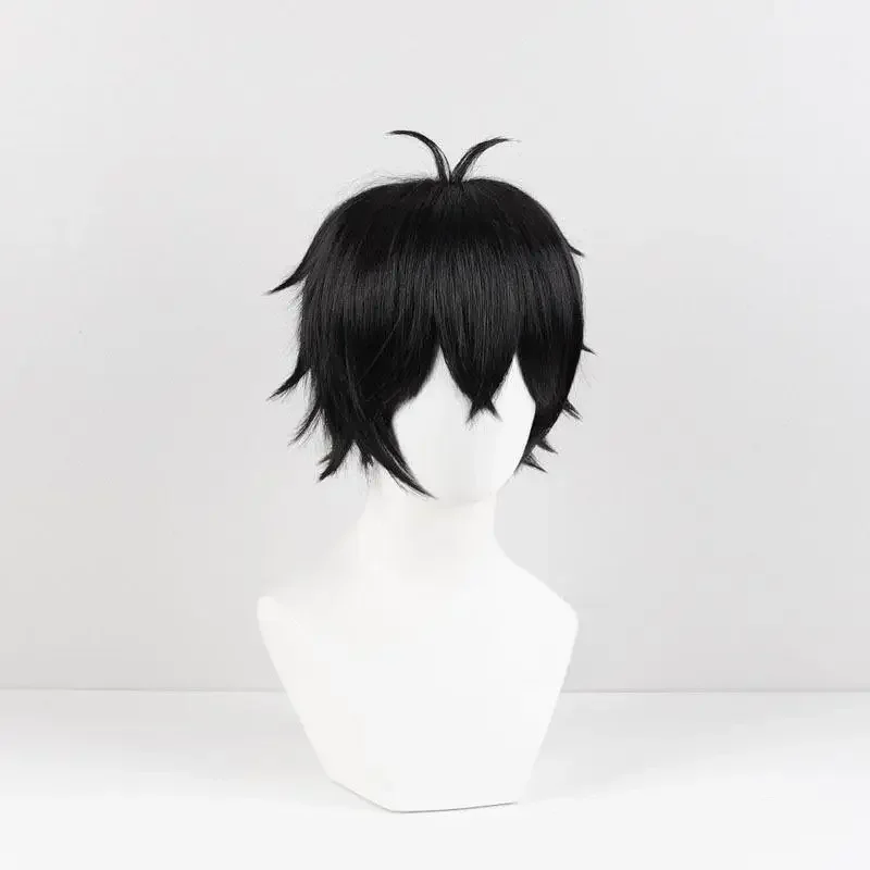 Peruca de cabelo curto preto para homens adultos, Peruca Anime, Fantasia Cosplay, Peruca, Peruca, Peruca, Peruca, Peruca, Peruca, Dia das Bruxas, Carnaval, Suporte, VENTO, QUETOR, Cabelo curto, 2024