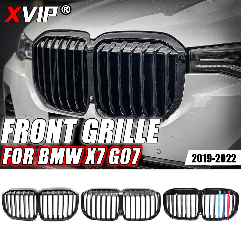 

XVIP M-Color Single Line Style Front Upper Grilles For BMW X7 G07 2019- 2022 M Performance Glossy Black Line Style Racing Grills