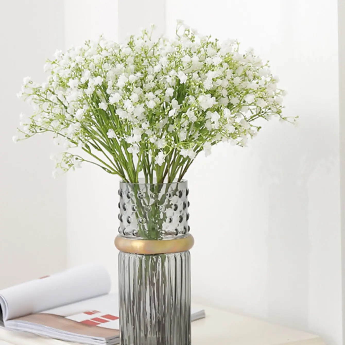 1 Stück Künstliche Blumen Gypsophila für Festliche Anlässe, Hochzeiten, Brautsträuße, Heim, Zimmer, Garten, Hof, DIY-Geschenke, Deko-Box, Tischdekoration
