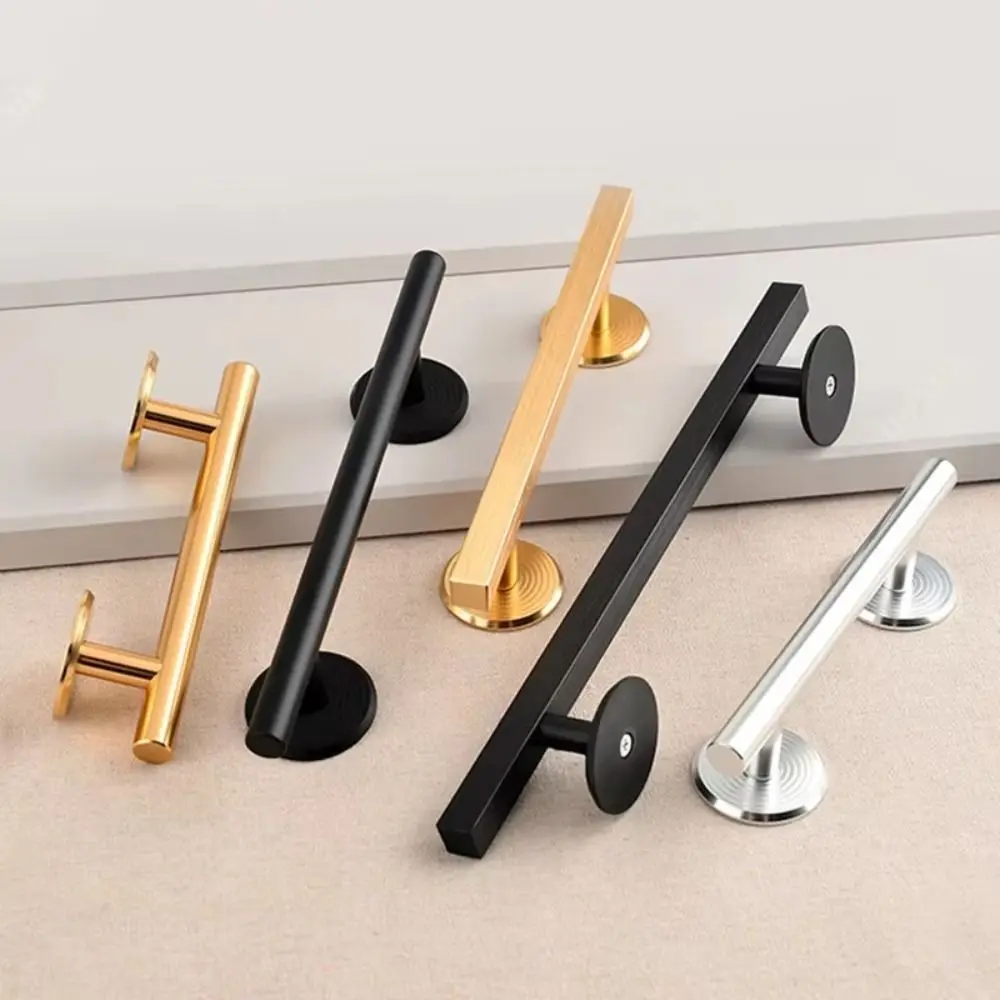 무타공 자가접착 도어 핸들 알루미늄 합금 라이트 럭셔리 주방 캐비닛 핸들 유럽 스타일 모던