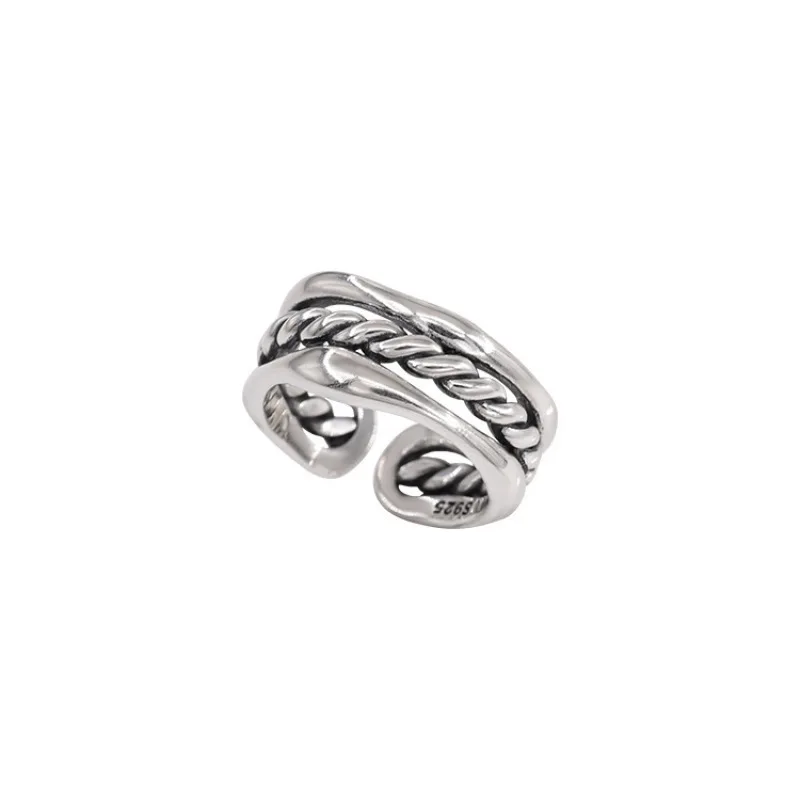 Women's 925 Sterling Silver Weave Stackable Rings