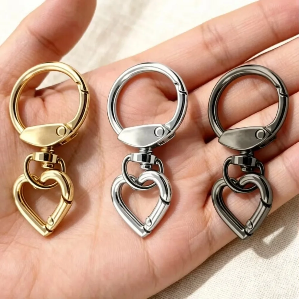 2/30/50 Sets Round Spring Snap Carabiner Clip O Rings Swivel Trigger Hook Metal Clasps Keychain for Handbag Lanyards DIY Crafts