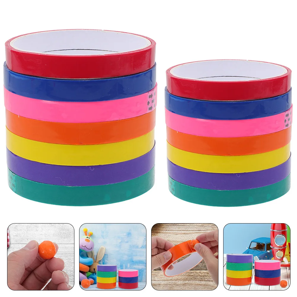 

14 Rolls Sticky Ball Tape Colored Adhesive Stress Relief Decompression Leisure Craft Relaxation Balls Colored Tape