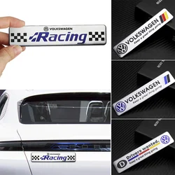 1pc 3D Aluminum Emblem Car Side Fender trunk Body Decoration Stickers For Volkswagen Racing Golf 7 8 GTI Tiguan Auto Accessories