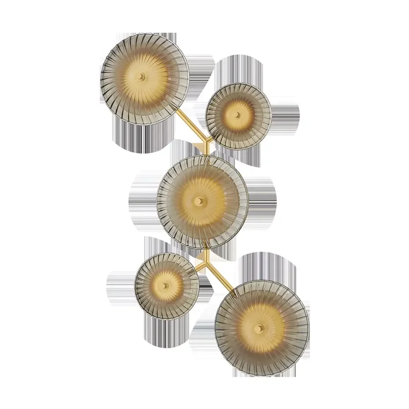 American Modern Creative Hotel Room Living Room Dining Room Villa Bedroom Bedside Lighting Indoor Gold Glass LED Wall Scones