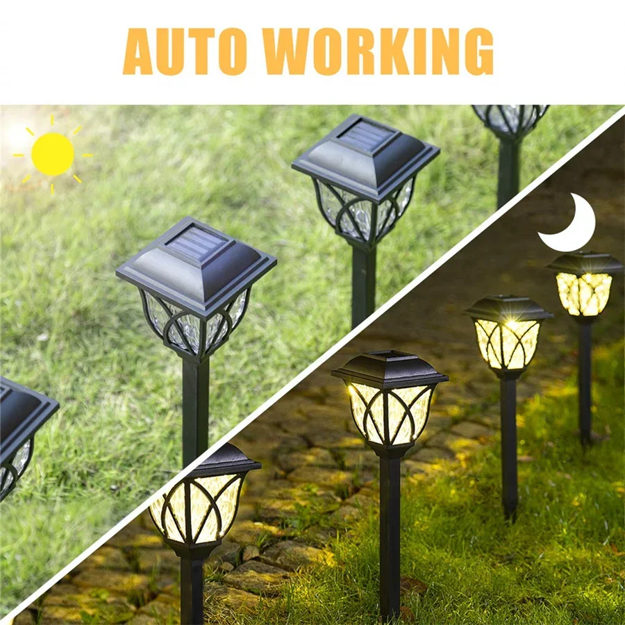 2 teile/los LED Solar Garten Licht wasserdichte Landschaft Rasen Lampen für Parkweg Gehweg Hof Terrasse Dekoration Außen beleuchtung