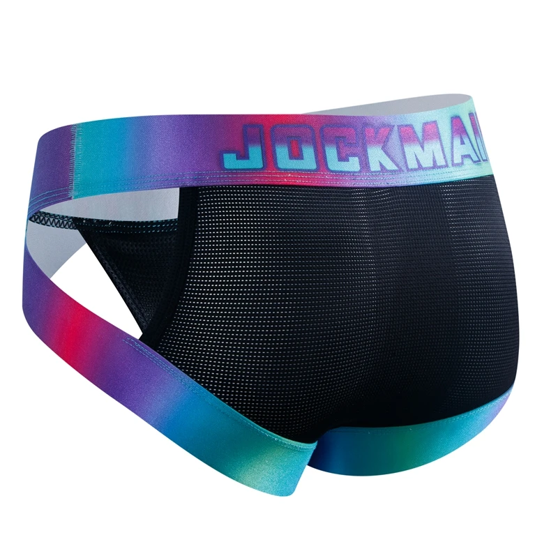 Jockmail Men Sexy Underwear Brief Hip Lift Cuecas Calzoncillos Slip Jockstrap Mesh Panties Bikini Athletic Summer Swimwear