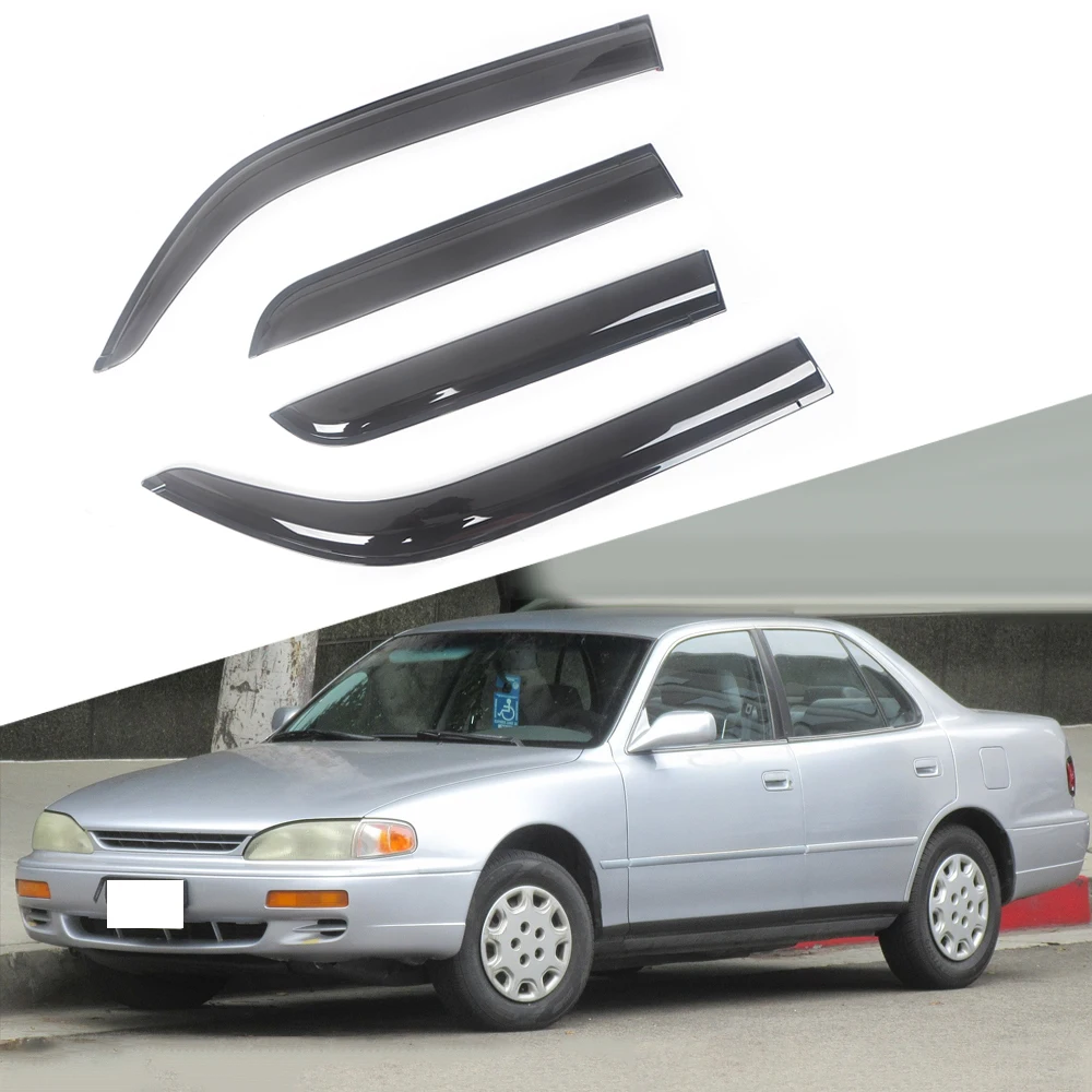 

For Toyota Camry 1992-2021 Auto Side Window Wind Deflectors Visors Black Rain Guard Door Visor Vent Shades Dark Smoke Ventvisor