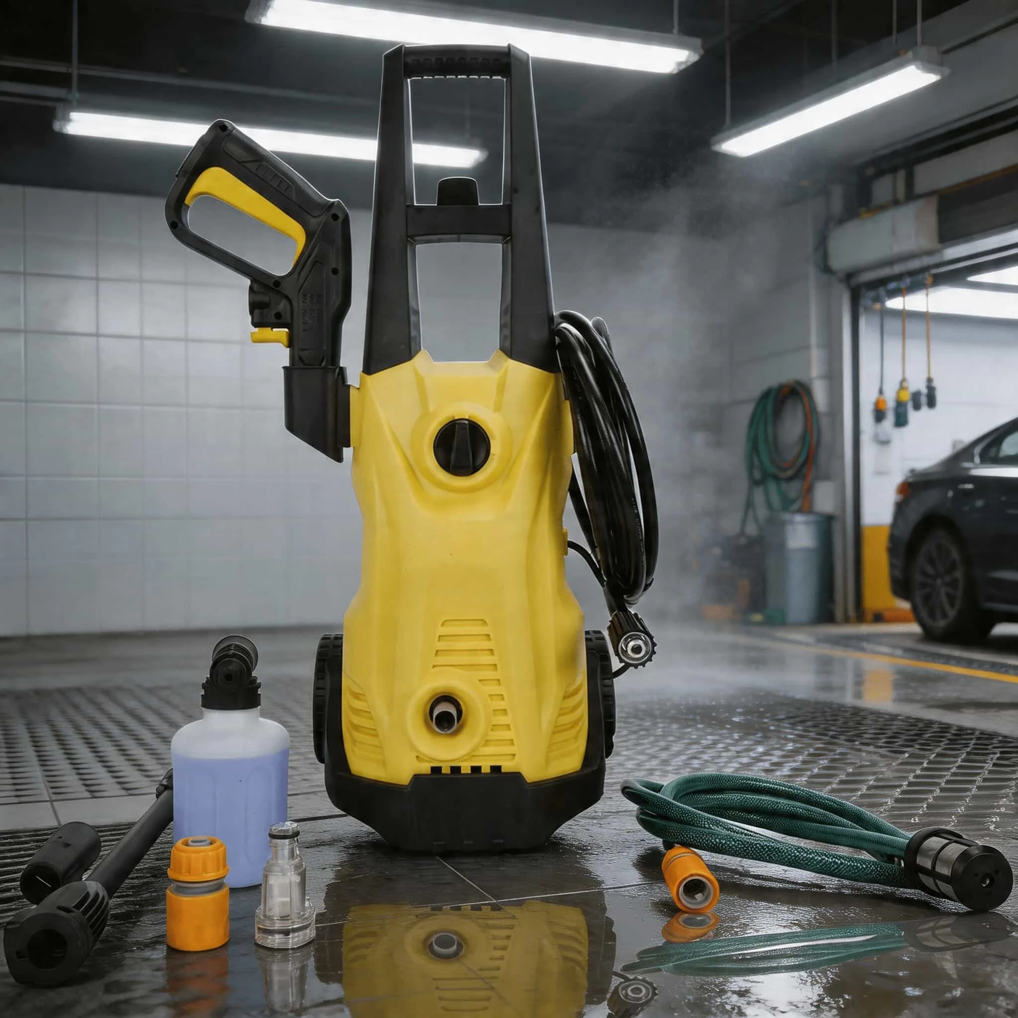 

High Pressure Automatic Car Wash Machine Electric Car Washer with Wheel Car Washer MachineWith Water Pipe