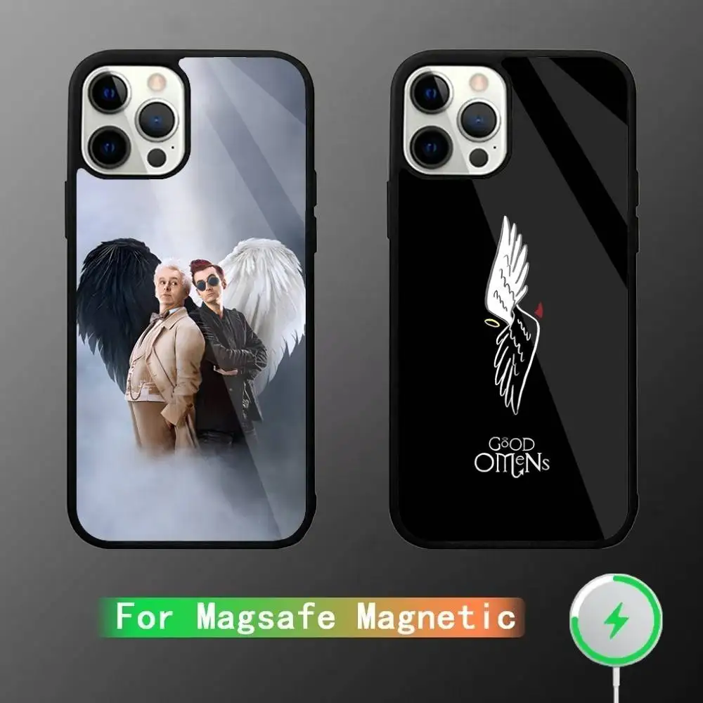 

G-Good Omens Phone Case For iPhone 16,15,14,13,12,11,Plus,Pro,Max Mini Magsafe Magnetic Wireless Charging
