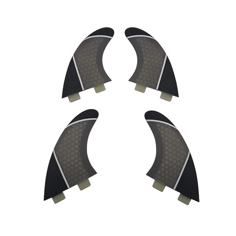 PM-M size Quad Fin UPSURF Surfboard Fin Double Tabs/Single Tabs Surfing Fins Fiberglass Honeycomb with Carbon Fins For Surfing