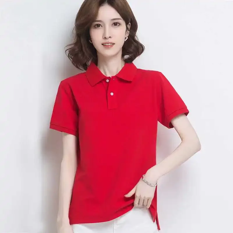 

Женские рубашки поло, мешковатая женская футболка 100. ℅ Хлопковые однотонные футболки на пуговицах красного цвета, тренд 2024, молодежная эстетичная молодежная одежда, красивая одежда