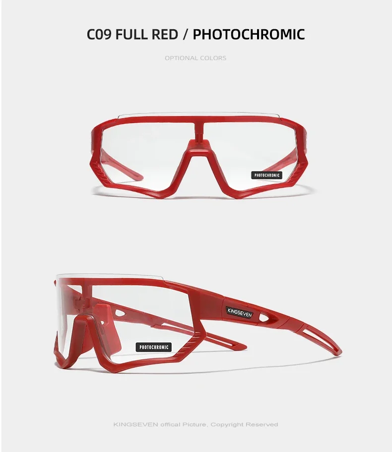 Kingseven photo chrome Fahrrad brille Anti-UV-Männer Fahrrad Fahrrad Sport Radfahren Sonnenbrille MTB Radfahren Klettern großen Rahmen – Detail 10