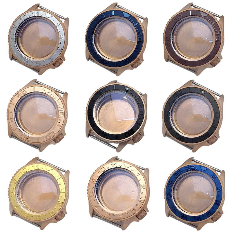 NOOKIDA 41.5mm PVD RoseGold Brushed Watch Case Mineral Glass Bezel 3.8 o'clock Crown Fit NH35/36/4R Movement Watch Accessories