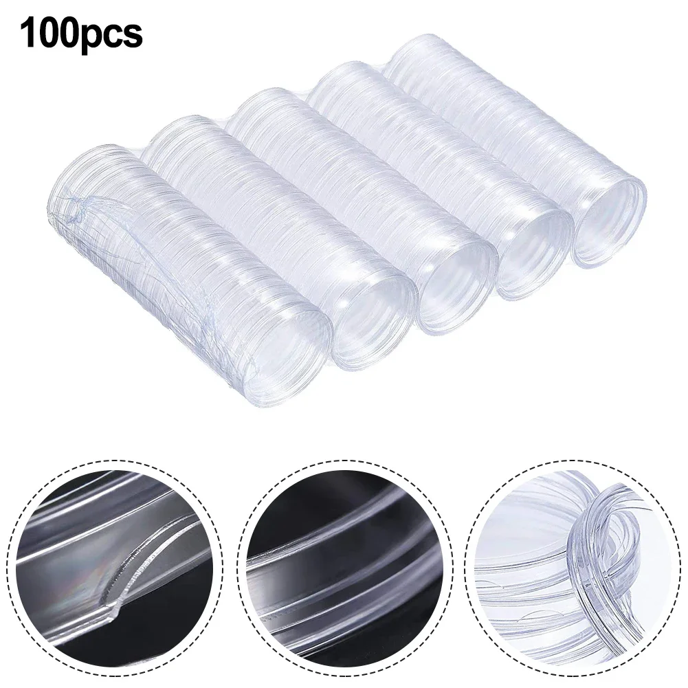 100pcs 30mm Transparent Plastic Coin Holder Coin Collecting Box Case For Coins Storage Capsules Protection Boxes Container