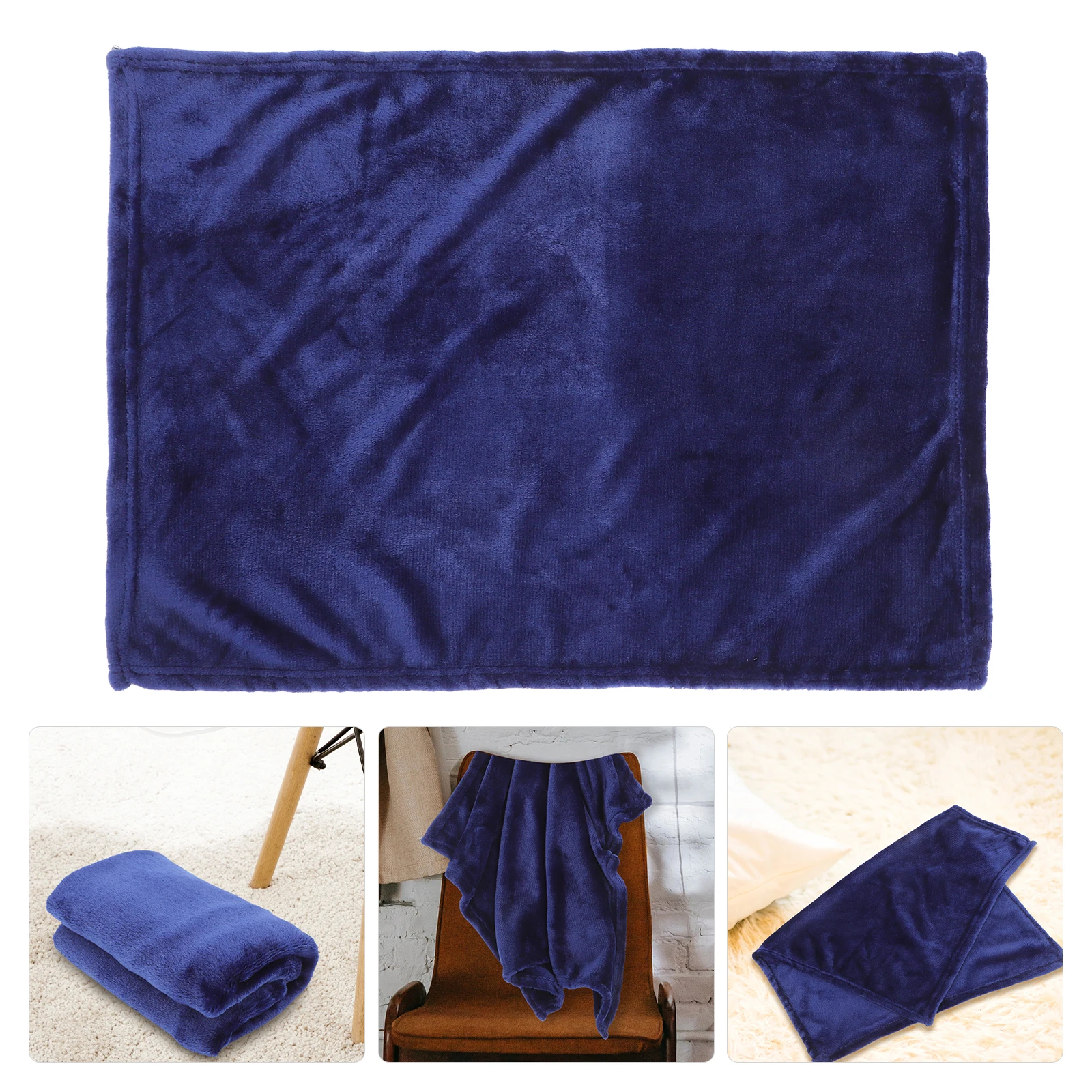 

Solid Color Pet Blanket Fleece Flannel Bedding for Dogs Lightweight Extra Warm Comfortable Year Long Blue