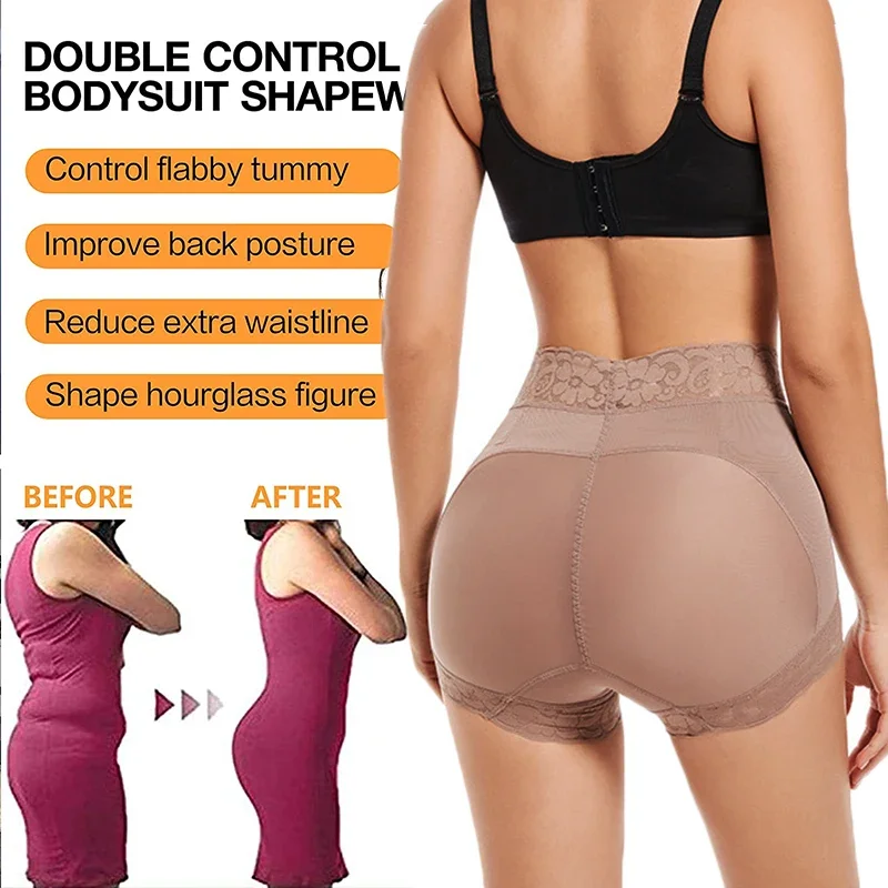 GUUDIA Booty Lifting 3D Buttock Shaper Panties Anti-slip Glue Waist Trimmer Shapewear Butt Lift Shapewear Middle Waist Tummy