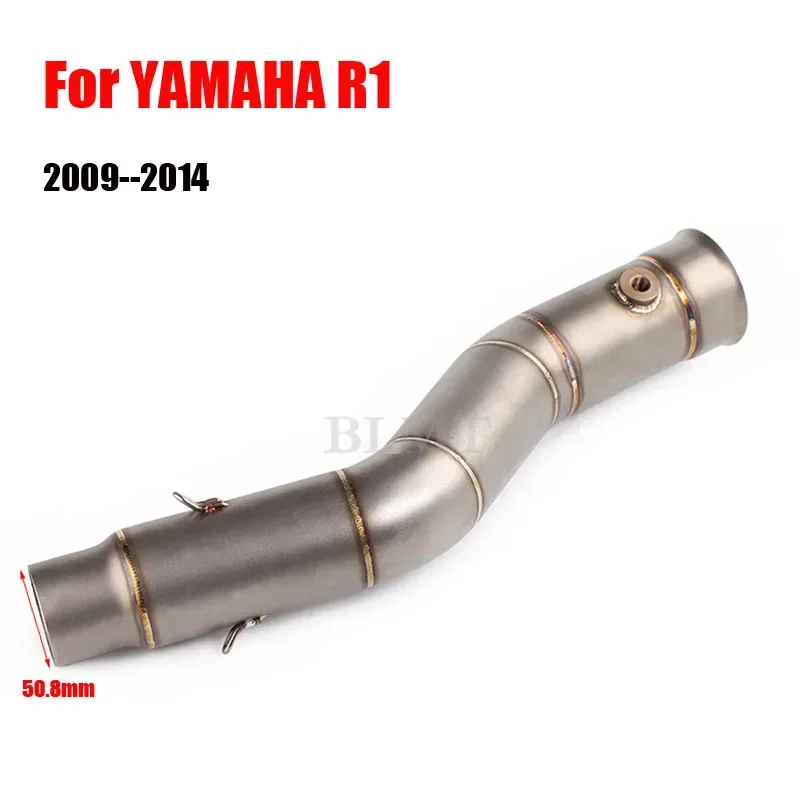 Motorcycle Exhaust Vent Middle Link Pipe  Side Exhaust Motor Accessories For YAMAHA R1 2009 2010 2011 2012 2013 2014