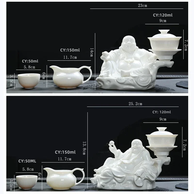 Imagem -04 - High Grade Chinese Buddha Tea Grupo Automatic Bone China Teapot Kung fu Tea Conjunto para Pessoas