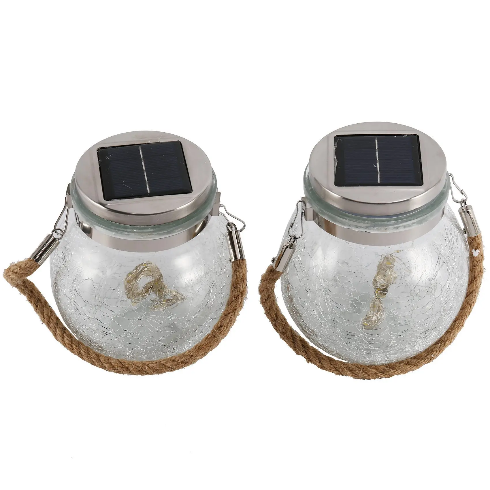 

2 Pack Hanging Solar Lights Solar Lanterns Outdoor Solar Table Lamp Solar Lantern Light Solar Jar Lights