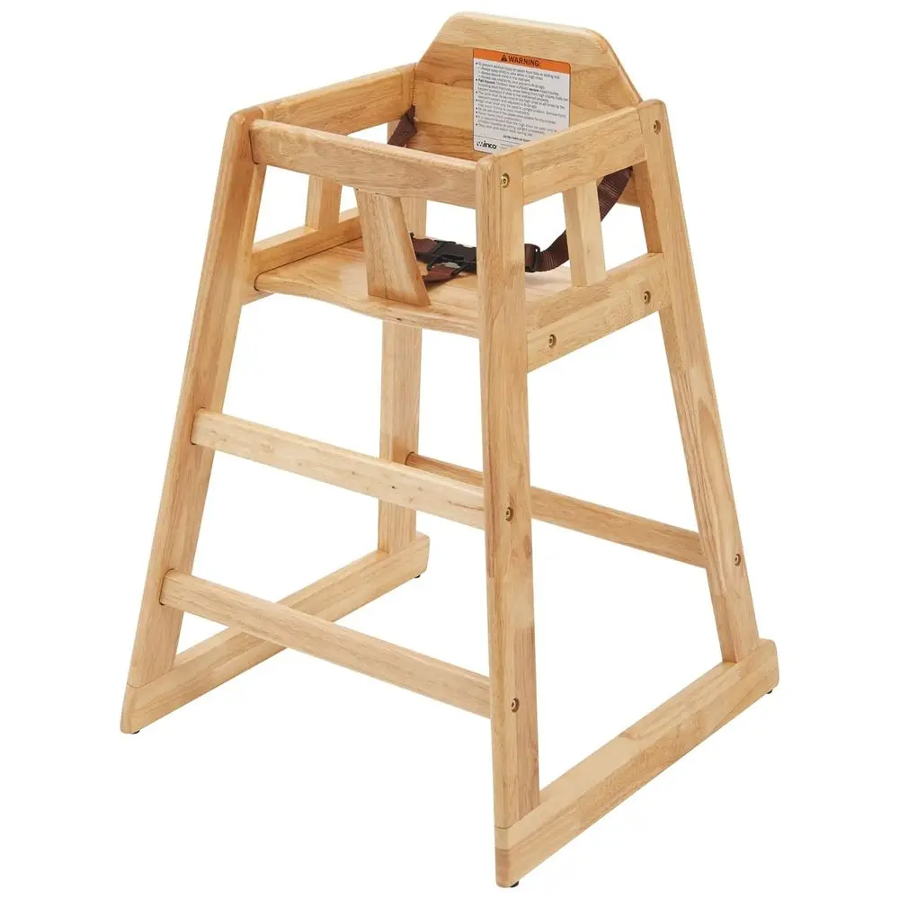 

Natural Tan Medium Wooden High Chair, Assembled for Comfort