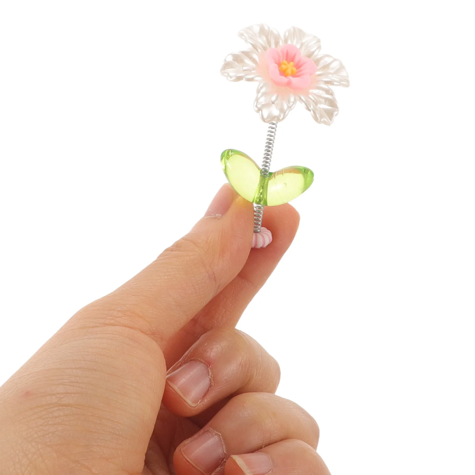 

5Pcs Car Dashboard Accessories Flower Ornaments Shaking Resin Decorations Elegant Interior Decor Dashboard Decor