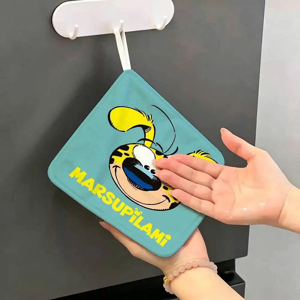 M-Marsupilami Hanging Kitchen Towel, Polyester Cotton Fabric, Absorbent Hand Wiping Towel for Home Dormitory