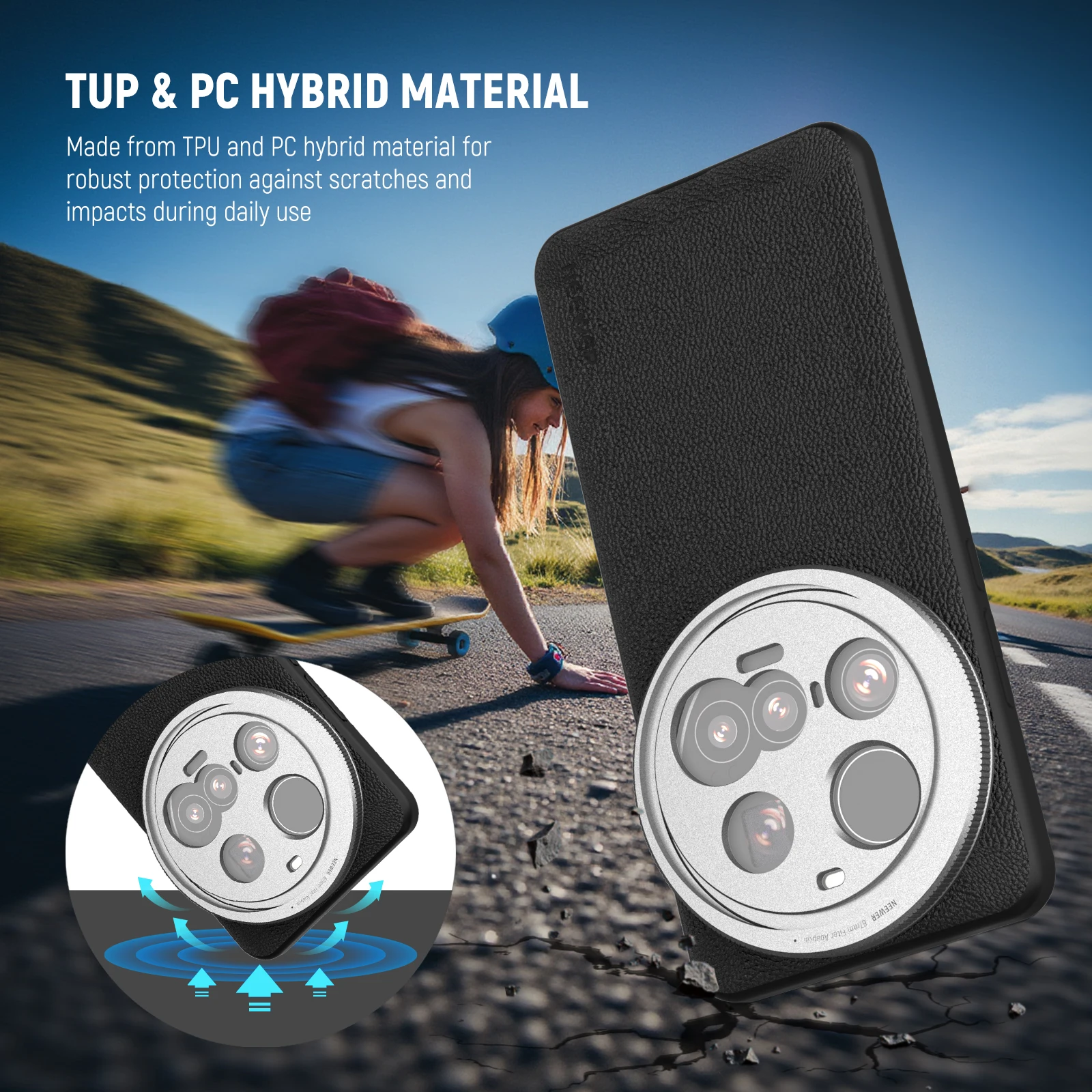 NEEWER Schutzhülle für Xiaomi 15 Ultra mit 17 mm Objektivhalterungen und 67 mm Filteradapter zum kabellosen Laden – Detail 7