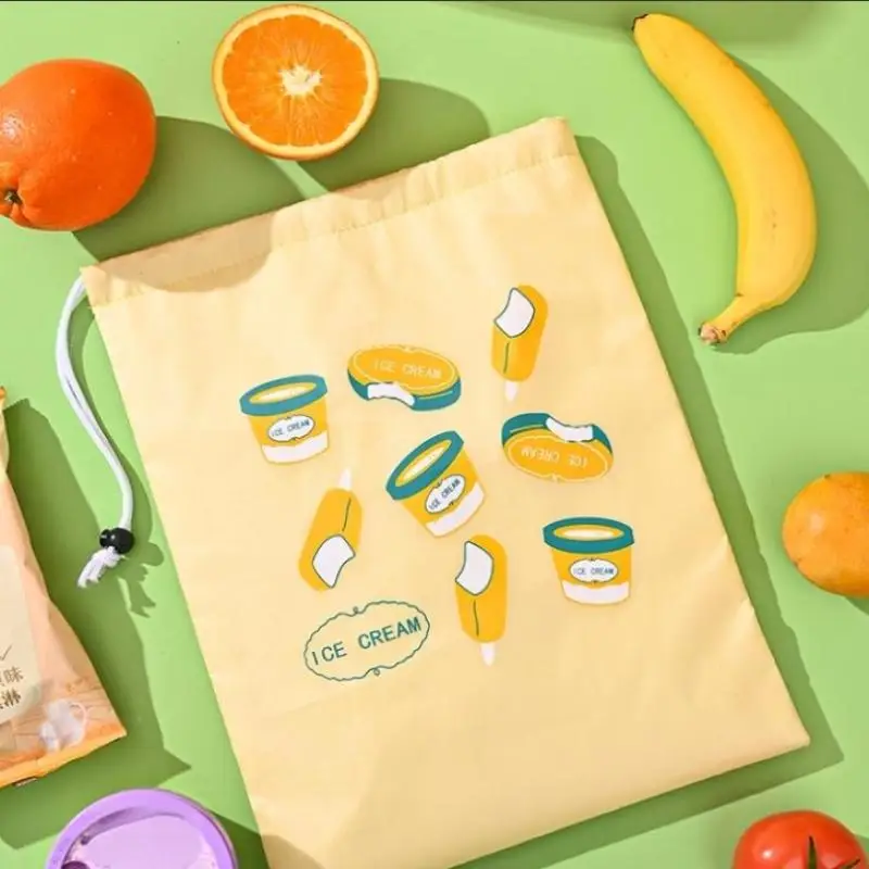 1/3PCS Fruit Vegetable Freshkeeping Bag Banana Storage Bag Vegetable Preservation Anti Ripening Insulated Drawstring Reusable