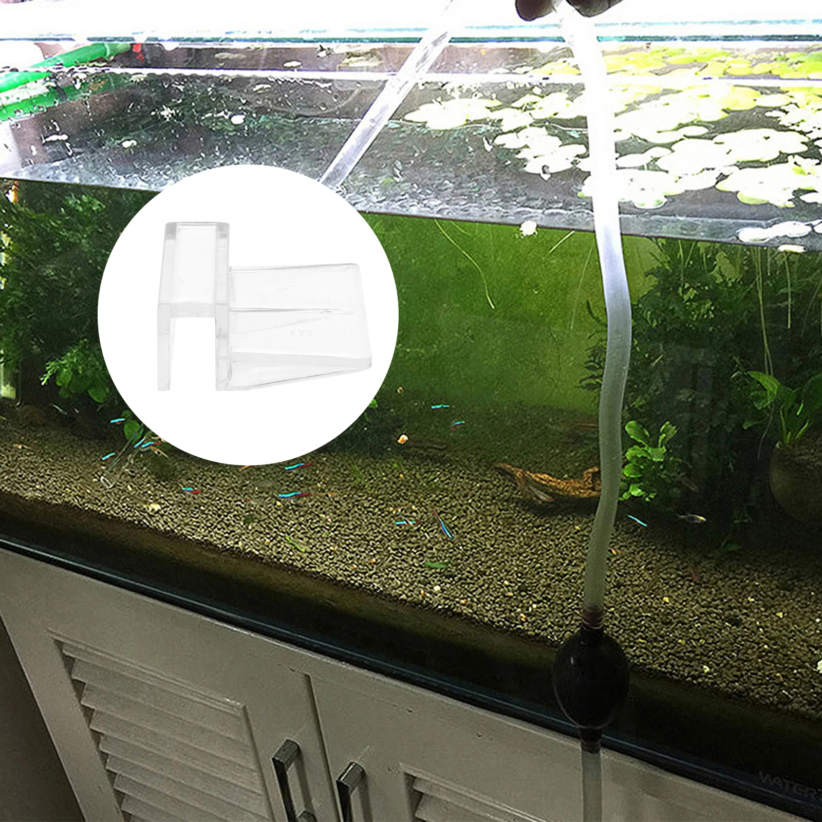 

4 Pcs Fish Tank Stand Aquarium Fishing Tanks Clear Fighter Desktop Plastic Rim Clamp Glass Cover Equipment Acrylic Box
