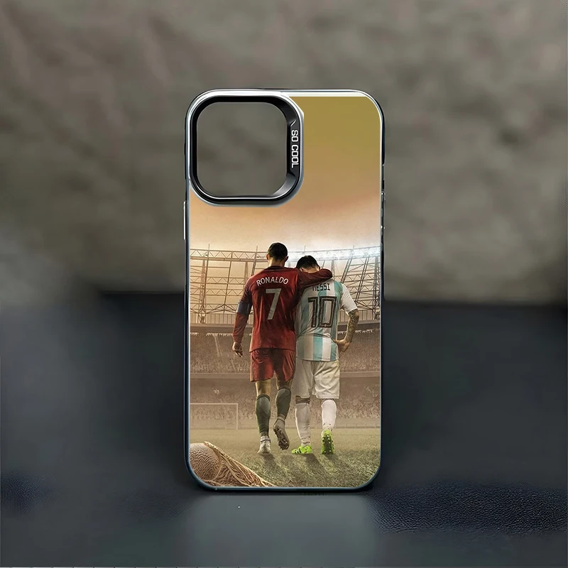 Чехол FIFA World Player Legend M-Messi No 10 и CR7 R-Ronaldo для iPhone 17, 16, 15, 14, 13, 11, 12 Pro Max Plus 16e Funda Cover