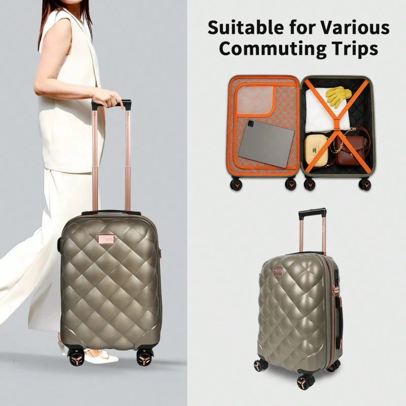 20 Inch PP Hardshell Carry On Suitcase Spinner Wheels TSA Lock Airline Approved Expandable Lightweight for Travel School