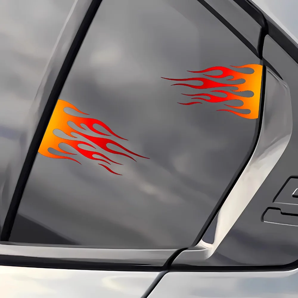 Flame Motorcycle Stickers Waterproof DIY Motorbike Helmet Box Side Panels Fuel Tank Fairing Scooter Vinyl Decals Cool Decoration