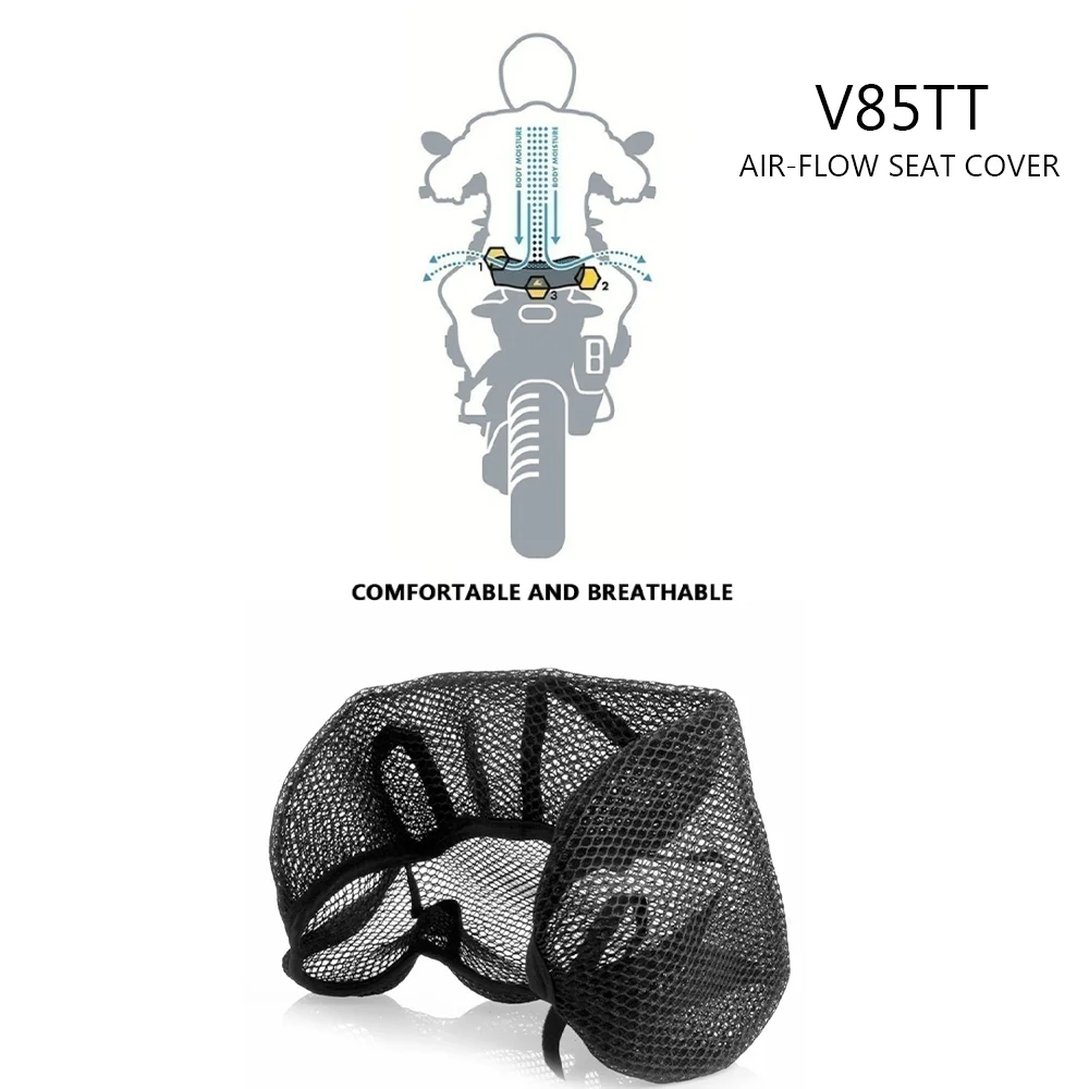 

For Guzzi V85TT 2021 2020 2019 Seat Cover Nylon Fabric Saddle Cooling Honeycomb Mat Seat Protect cushion Air-Flow