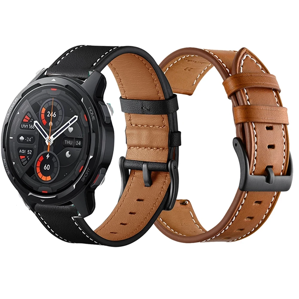 

Strap For Xiaomi Mi Watch S1 Active WristBand Leather 22mm WatchBand For For Honor Watch GS3 Bracelet MI Watch Color 2 Bands