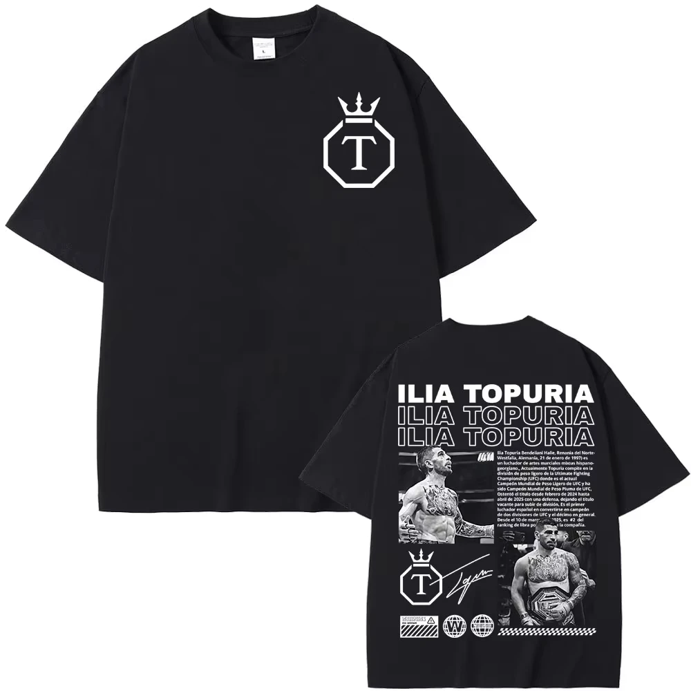 26 El Matador Ilia Topuria Merch Men's Shirt Harajuku Graphic Tshirts Unisex Summer Short Sleeve Women Streetwear Tshirt