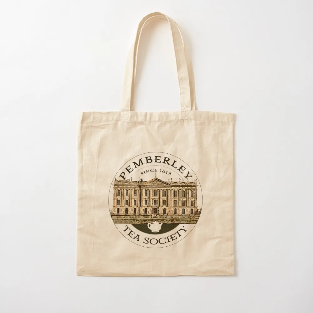 Pemberley Tea Society Since 1813 - Pride and Prejudice BLACK TEXT ON COLORED Tote Bag Shopping bags Canvas bag Canvas Tote Bag