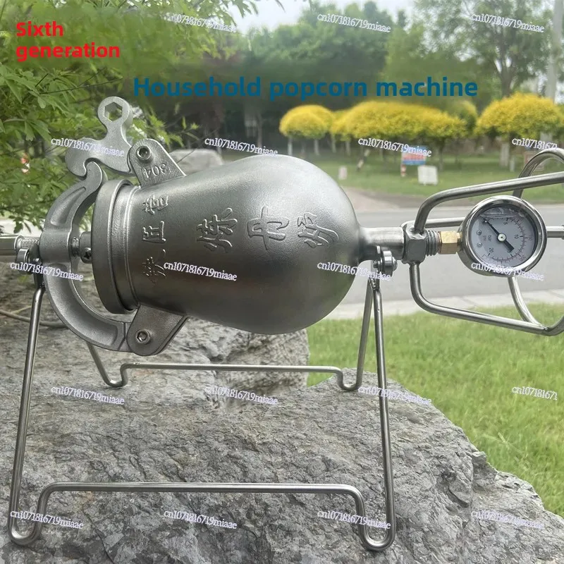

Mini Popcorn Machine Old-fashioned Household, Stainless Steel Popcorn Furnace Grain Amplifier Alchemy Furnace 720ML1000