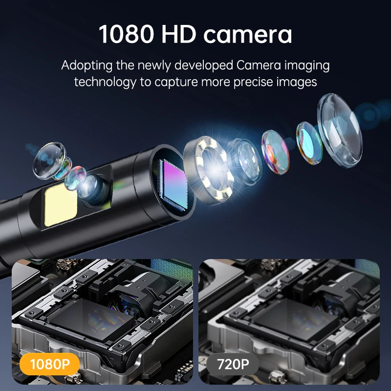 كاميرا KERUI صغيرة مع شاشة 4.3 بوصة كاميرا المنظار الصناعي أحادية/مزدوجة بعدسة لفحص خطوط الأنابيب وصيانة المركبات