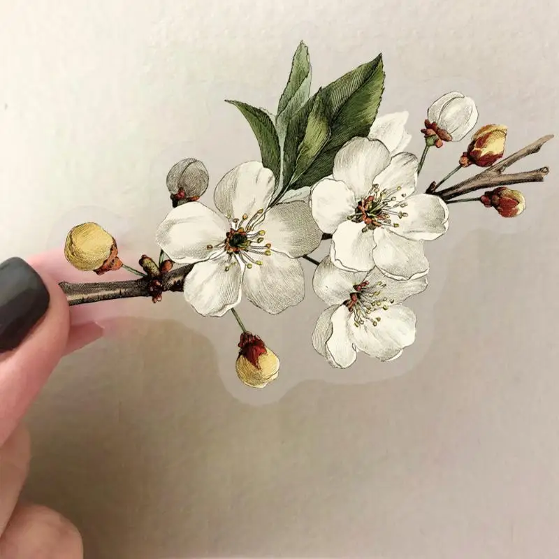 50 adesivi floreali vintage impermeabili: decalcomanie con rami e fiori retrò per decorazioni per bagagli, scrapbooking e progetti artigianali fai-da-te