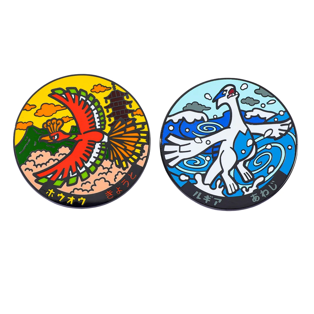 Anime Lugia Ho-Oh Mythical Creatures Enamel Pin Japanese Classics Otherworld Monster Spirit Collect Badge Lapel Brooch