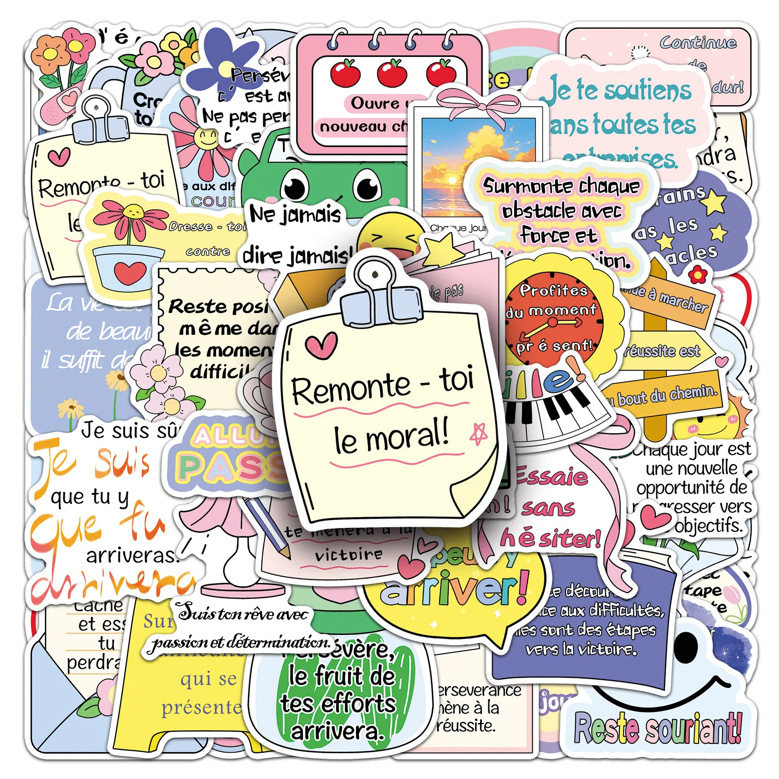 

10/50PCS French Inspirational Text doodle stickers Funny Creative Decorative Decal Kids Toy for Notebook Stationery Box Bike