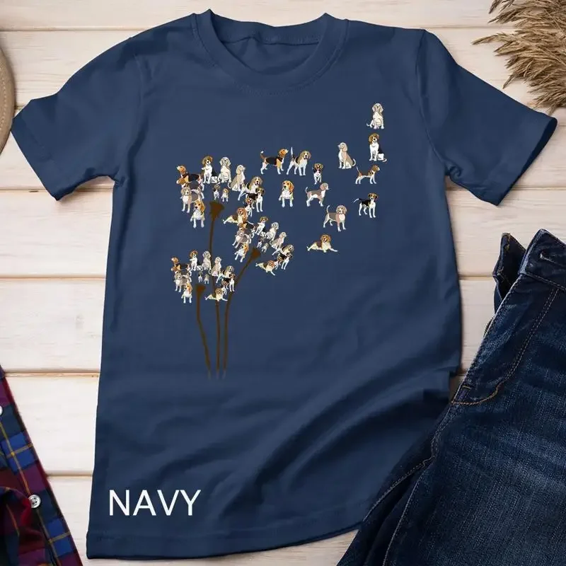 Dandelions Beagle Dog T Shirt Unisex T shirt