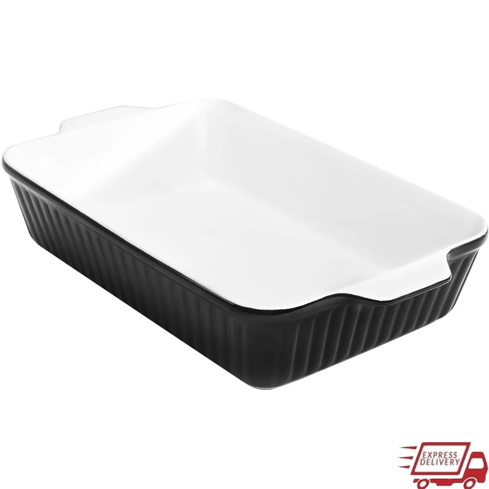 

Large Ceramic Casserole Dish Baking Pan Deep Lasagna Bakeware with Handles Multi-Use Oven Safe Dishwasher Safe Heavy Duty