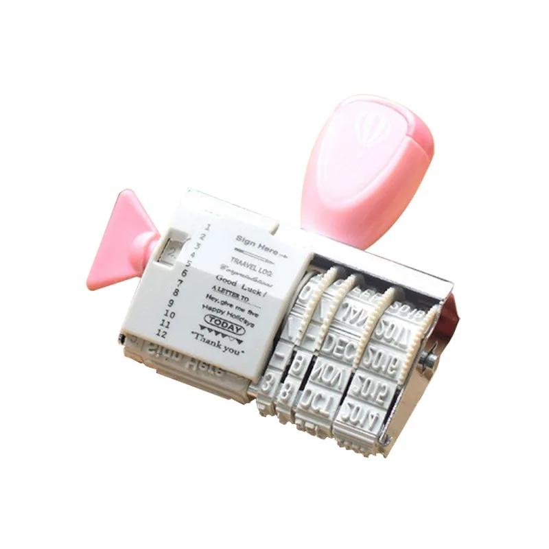 1PC Roller Date and Letters Stamp DIY Handle Digital Diary Rubber for Craft Planner Scrapbooking